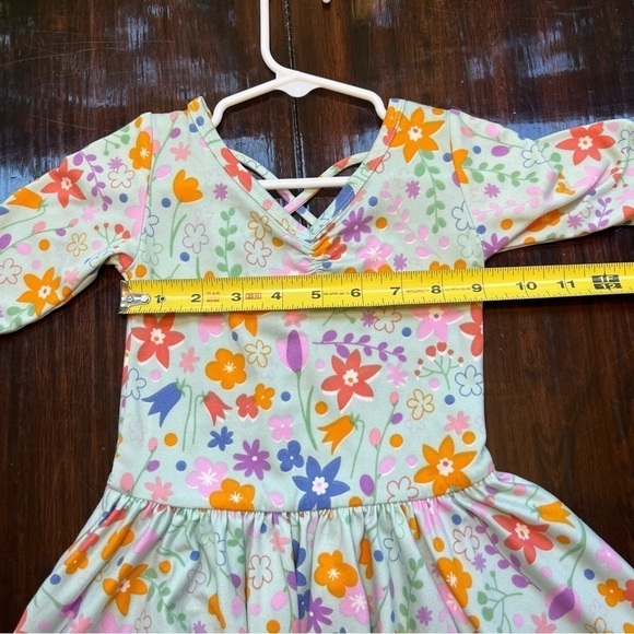 Dot Dot Smile Short Sleeve Kids Dress Mint Green With Flowers Size 2T - Picture 8 of 11